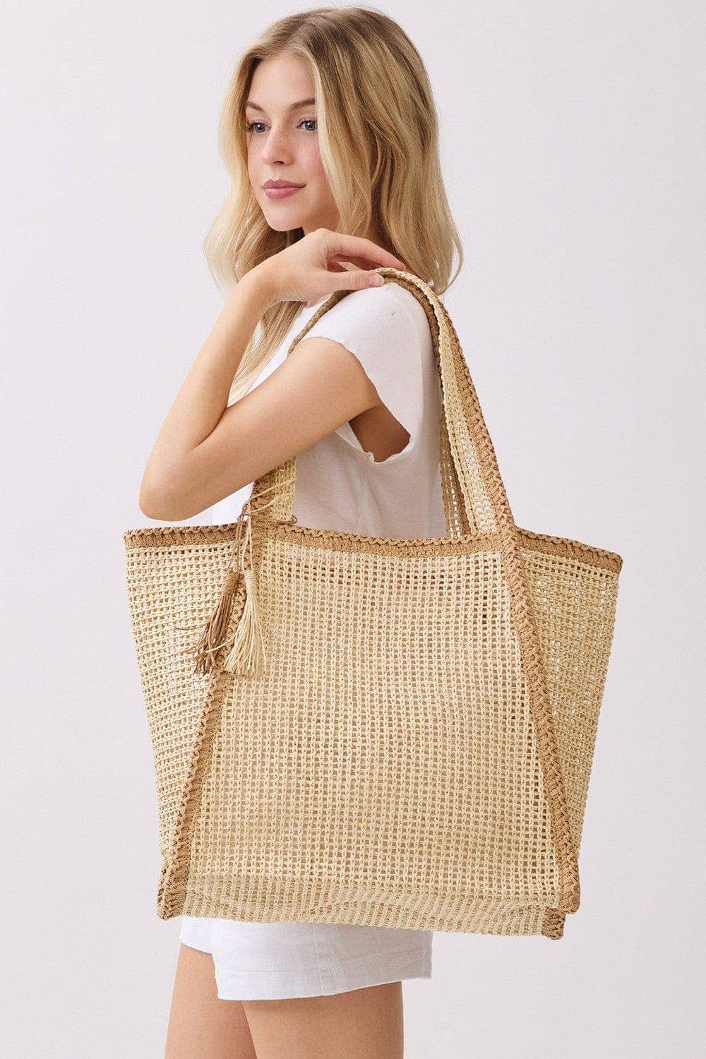 Aloha Woven Straw Beach Bag