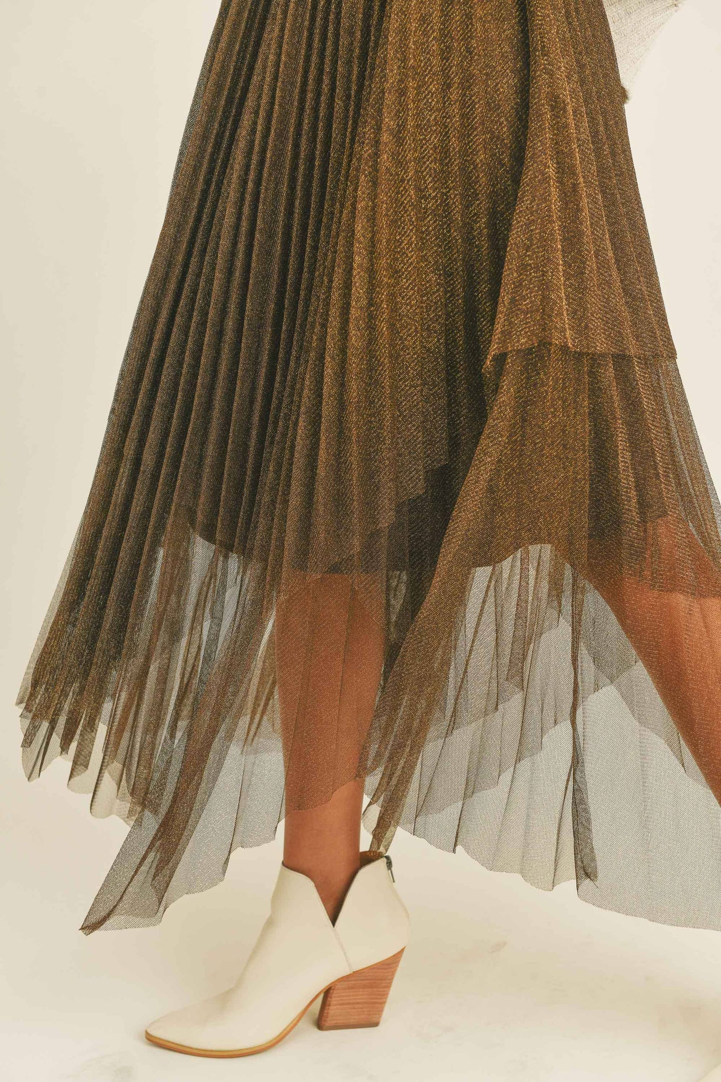 Farrah Pleated Skirt | Bronze