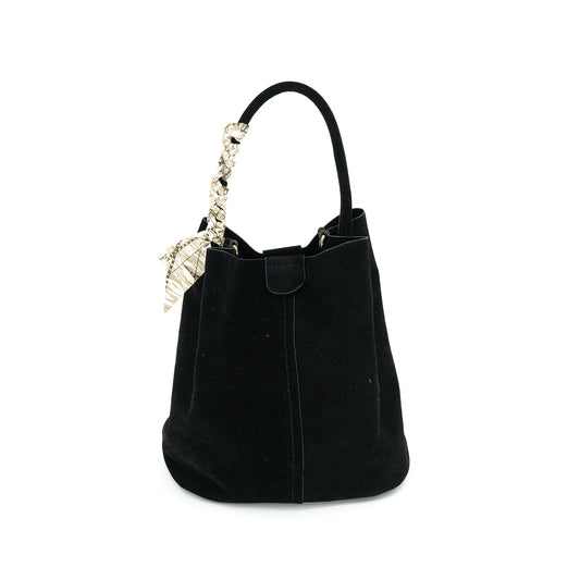 Celeste Suede Bucket Bag | Black