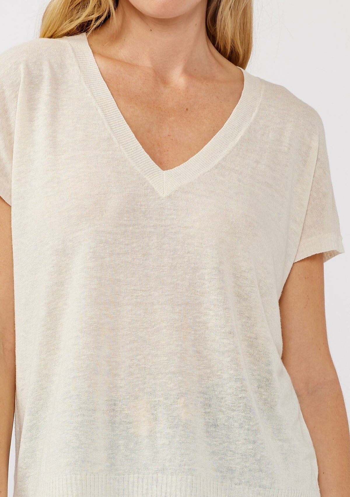 Gabby Linen Tee | Vanilla