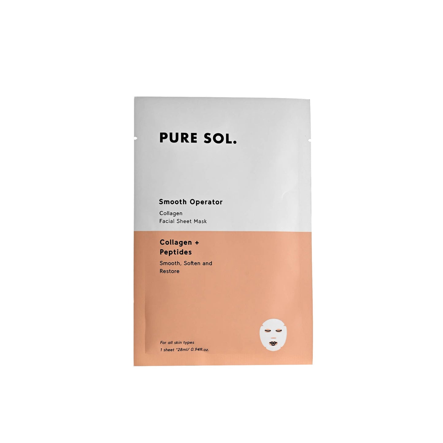 PURE SOL. Smooth Operator Beauty Collagen Sheet Mask
