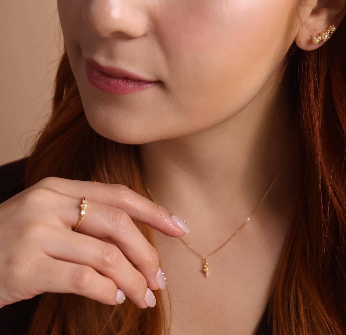 18k Gold Filled Pearl & Crystal Earrings