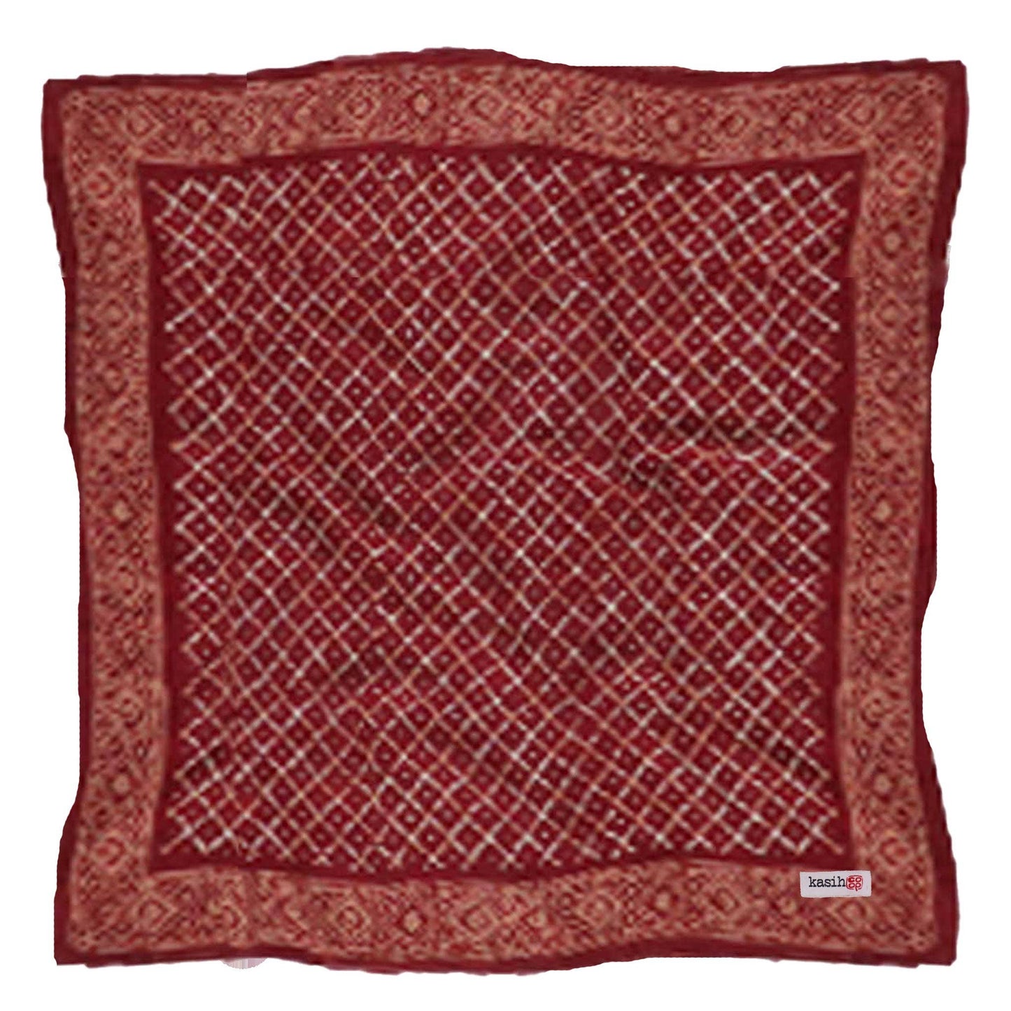 Batik Bandana - Soft Lightweight Cotton, Crimson Cross, Red