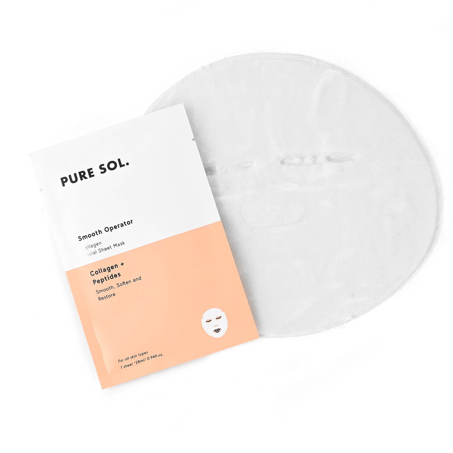 PURE SOL. Smooth Operator Beauty Collagen Sheet Mask