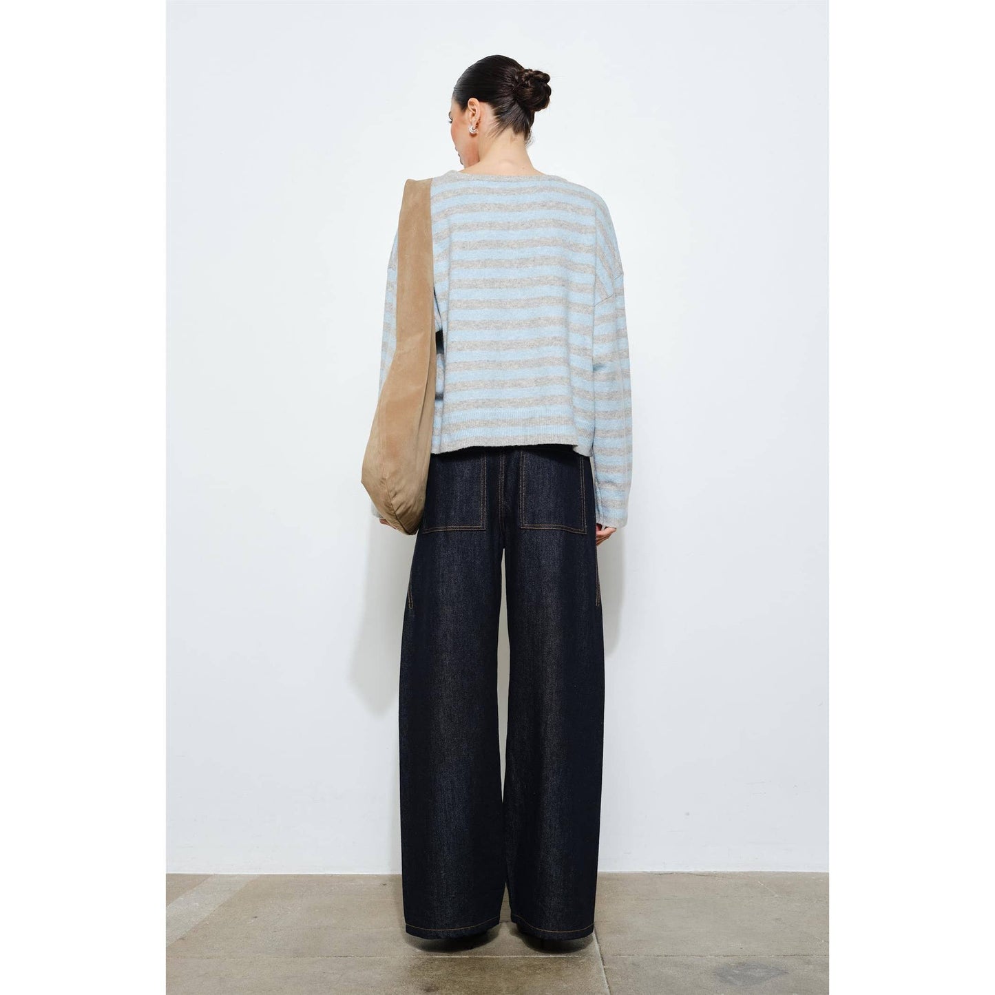 Paisley Striped Boxy Button Up Cardigan