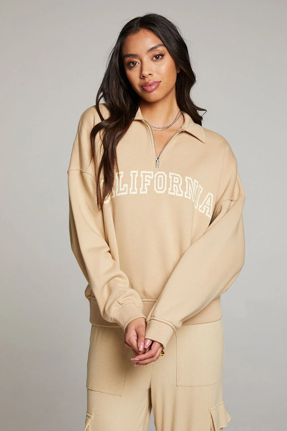 California Varsity Long Sleeve| Cappuccino