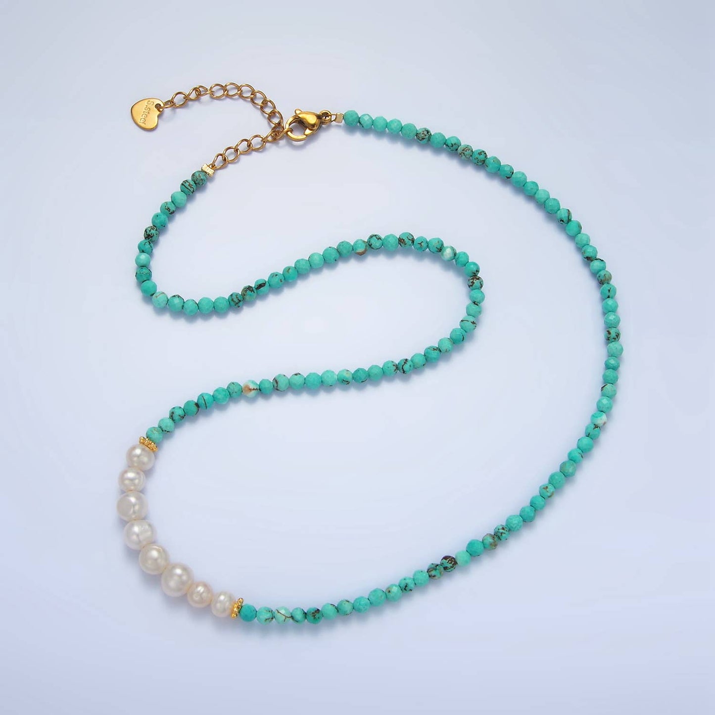 Pearl Turquoise Beaded Necklace