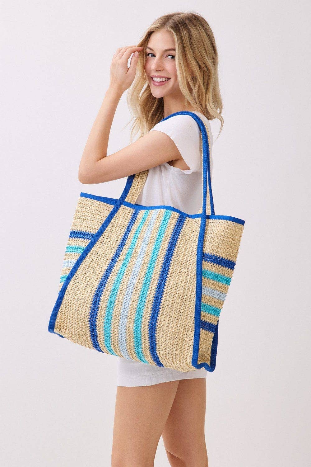 Juliet Multi Color Straw Beach Bag