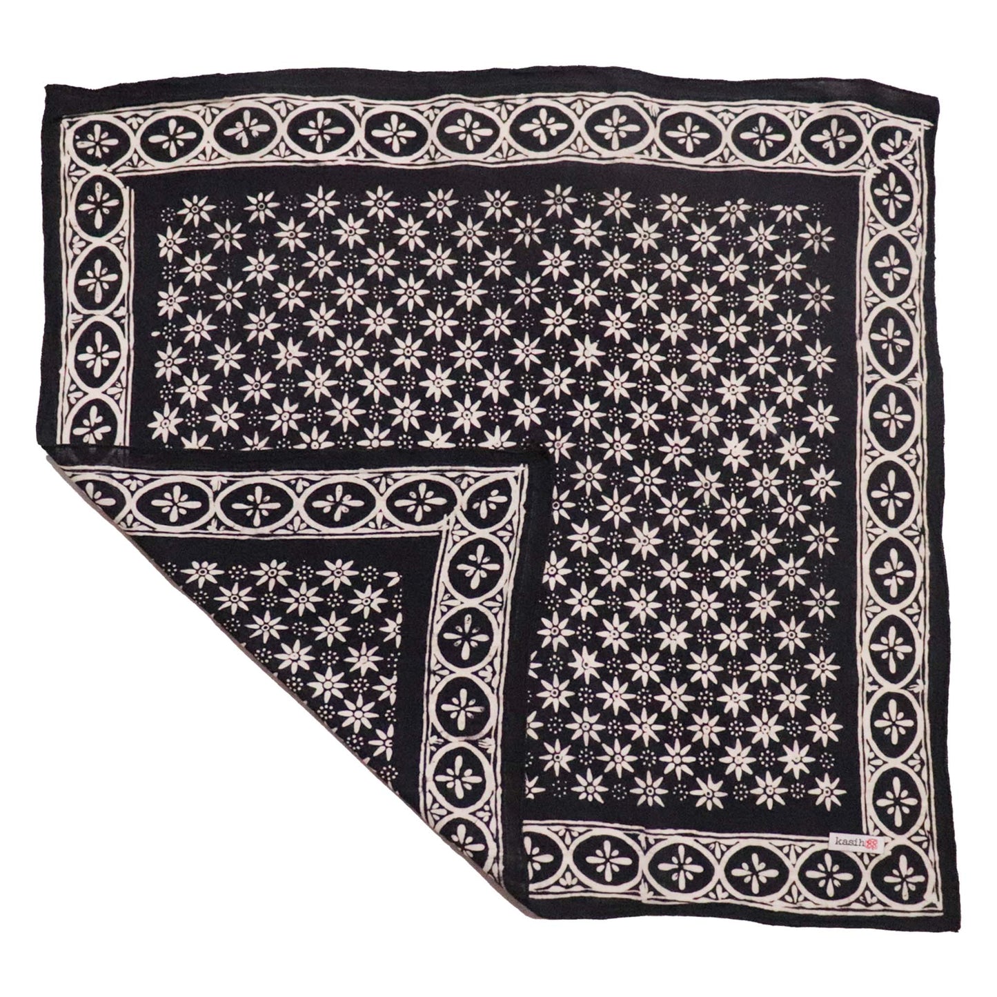 Hand Dyed Batik Bandana| Black Mirage