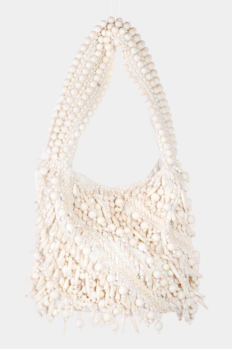 Assorted Cluster Beaded Bucket Bag