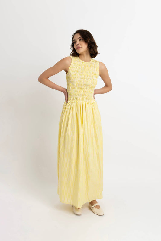 Emma Yellow Gingham Maxi Dress