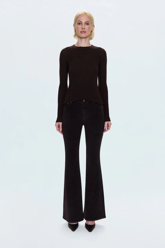 Kinsley Mid Rise Ultra Flare Pant| Mocha