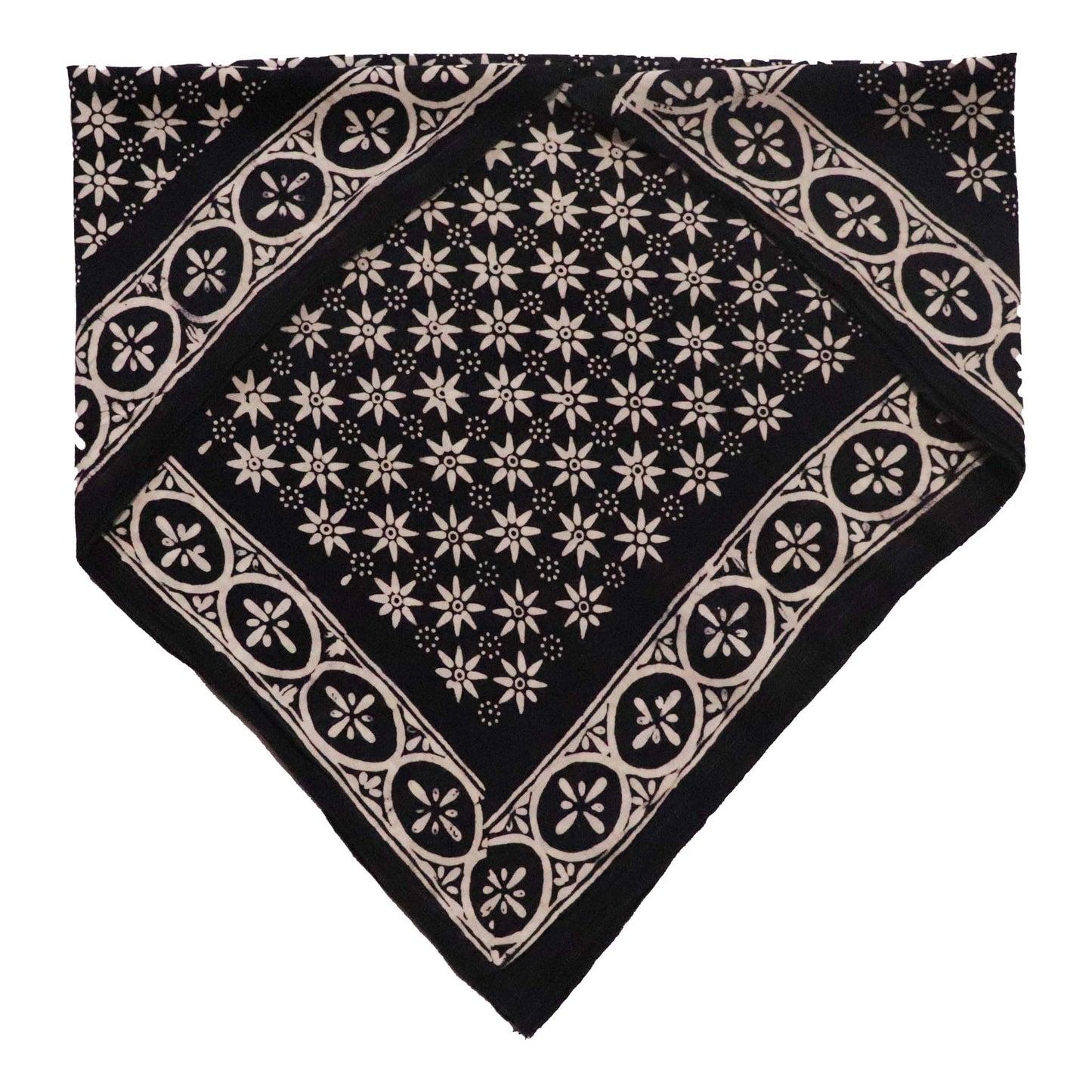 Hand Dyed Batik Bandana| Black Mirage