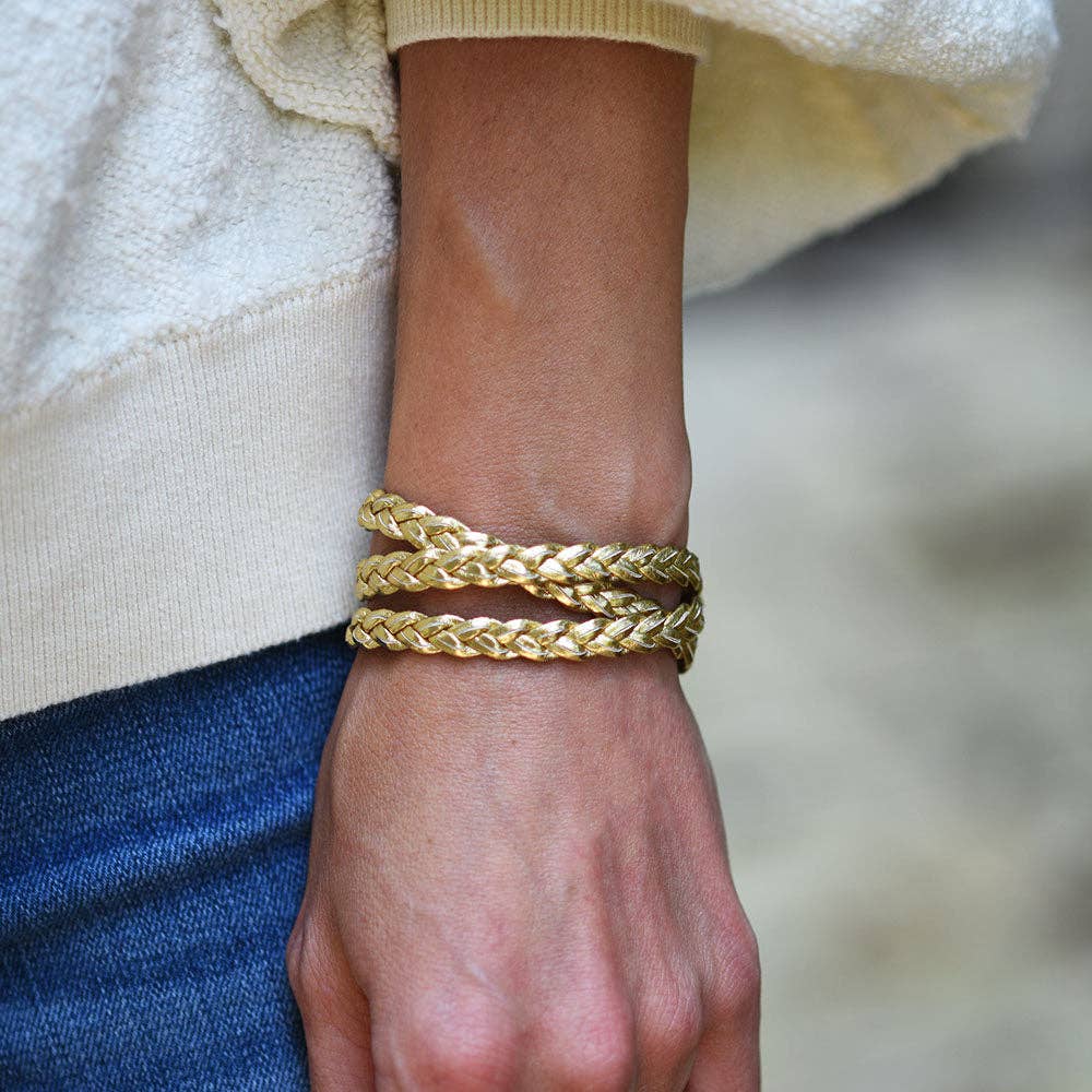 Gold Braided Wrap Bracelet