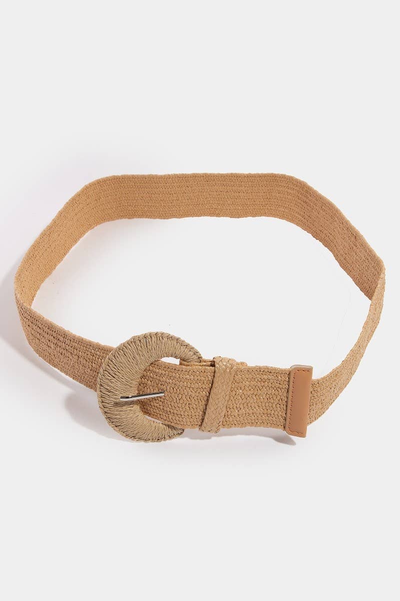 Large Braided Buckle Elastic Belt