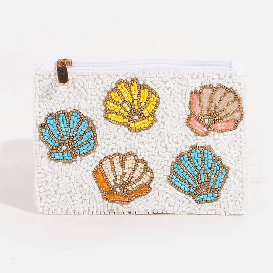 Colorful Seashells Mixed Beaded Coin Purse