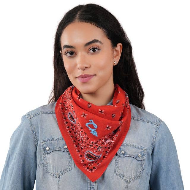 Ciao Paisley Cotton Bandana - Persimmon