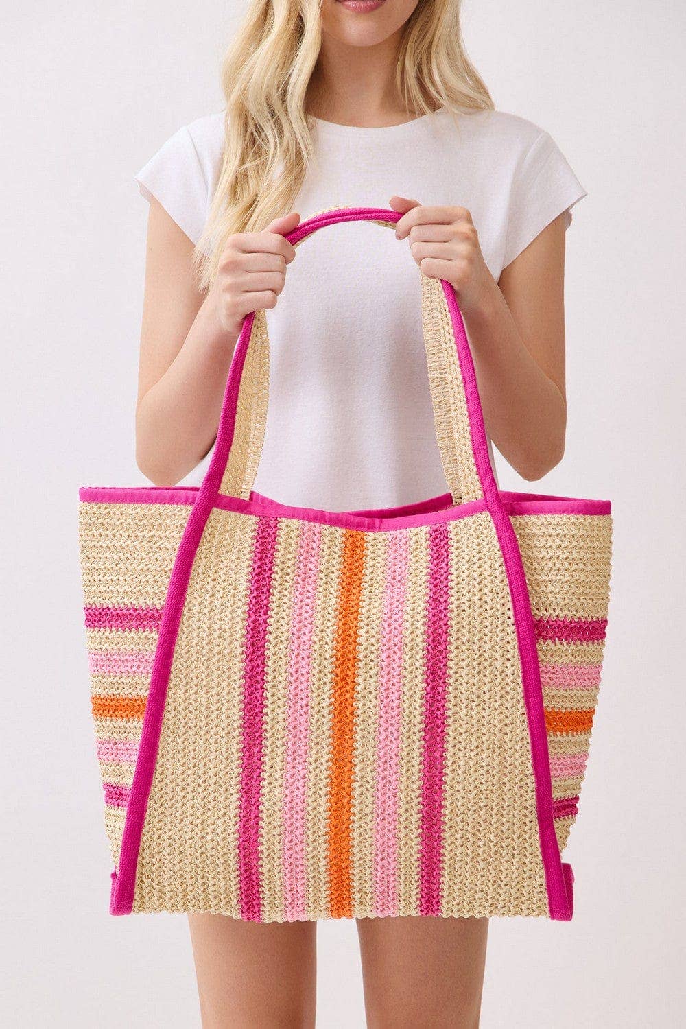 Juliet Multi Color Straw Beach Bag