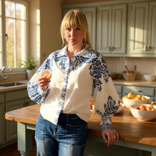 Sheri Top | Blue/White