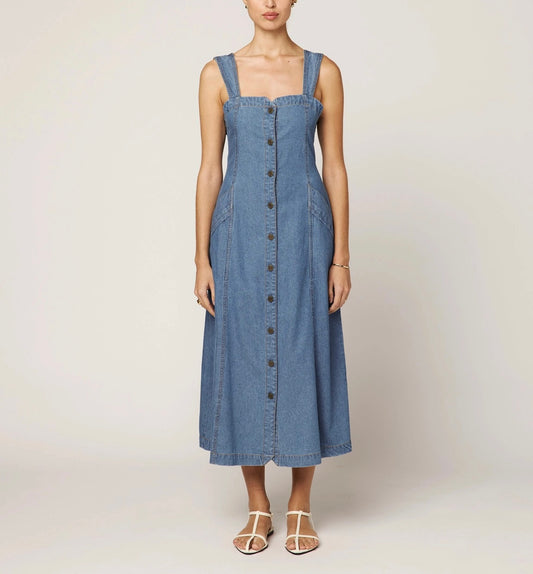 Liberty Midi Dress | Light Denim