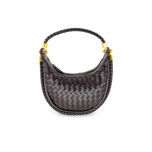 Colette Mini Woven Bag| Chocolate