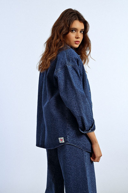 Roxy Denim Button Down Shirt | Leopard