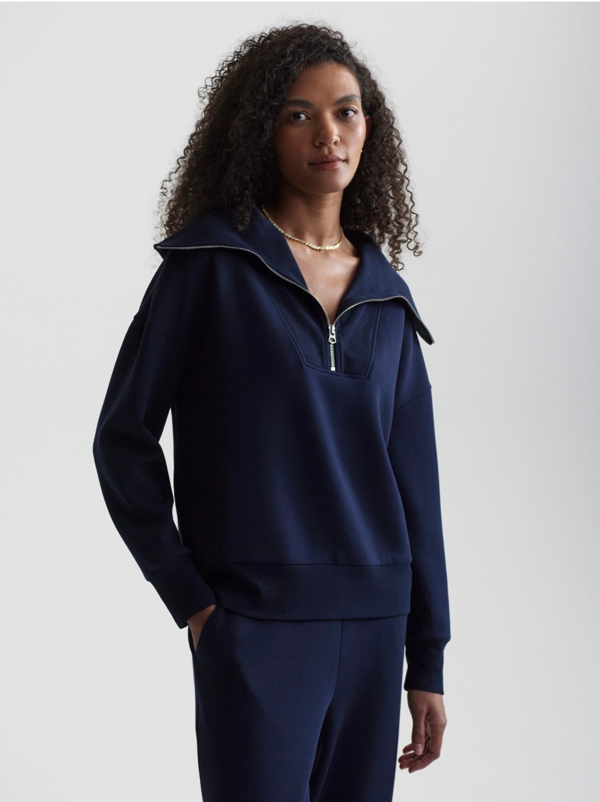 Catherine Half Zip Sweat | Navy