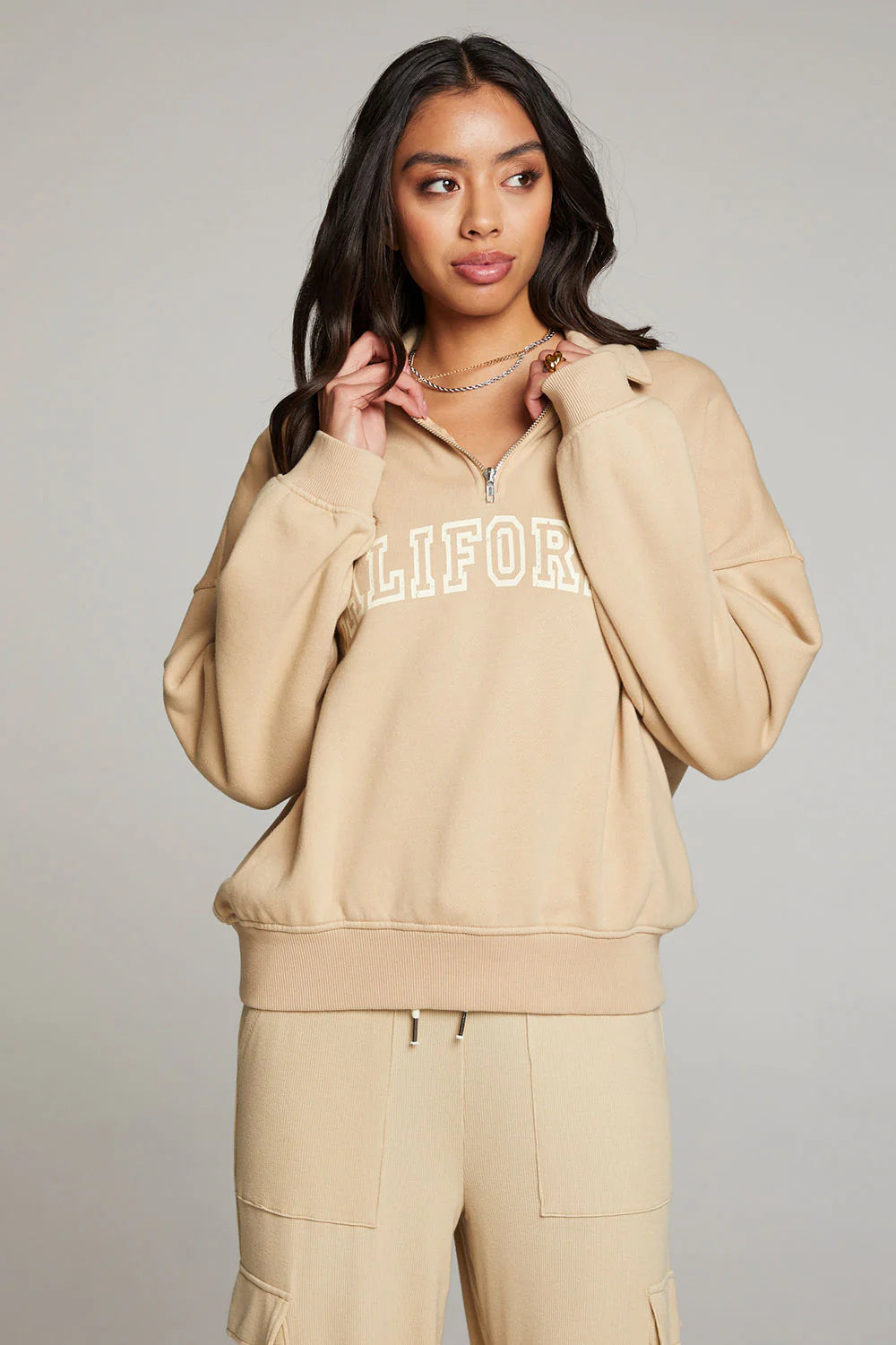 California Varsity Long Sleeve| Cappuccino