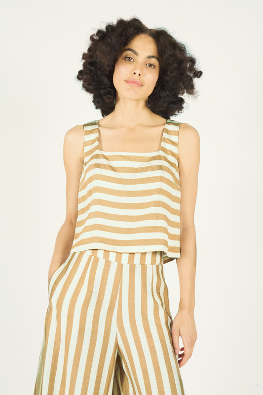 Brighton Top| Brown Stripe
