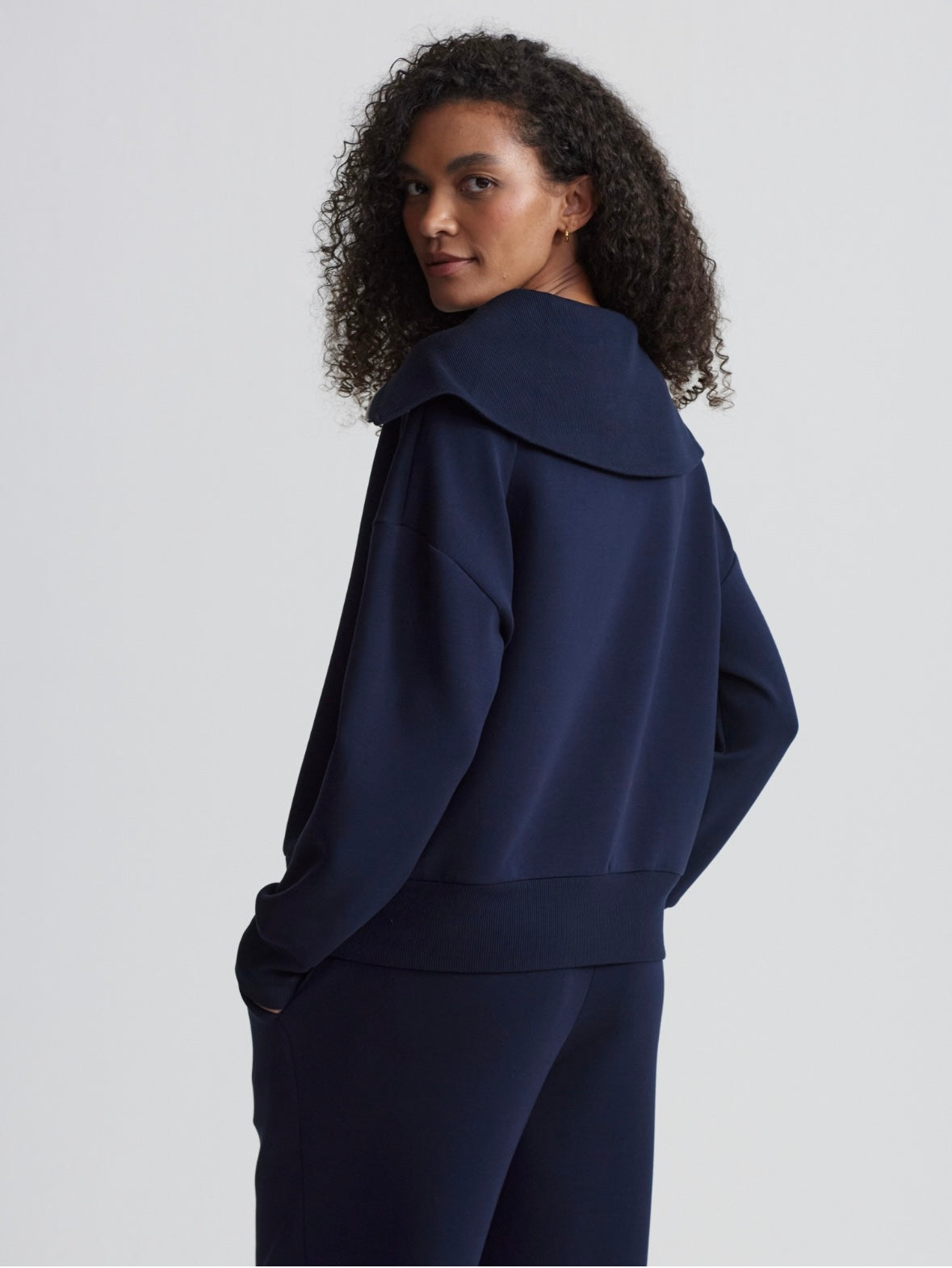 Catherine Half Zip Sweat | Navy