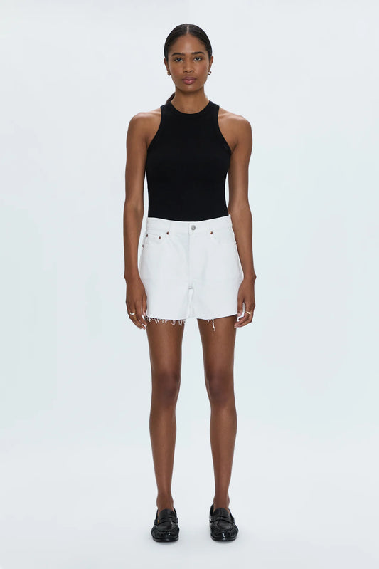 Kennedy Relaxed Mid Rise Cut Off Short| Antique White