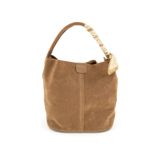 Celeste Suede Bucket Bag | Tan