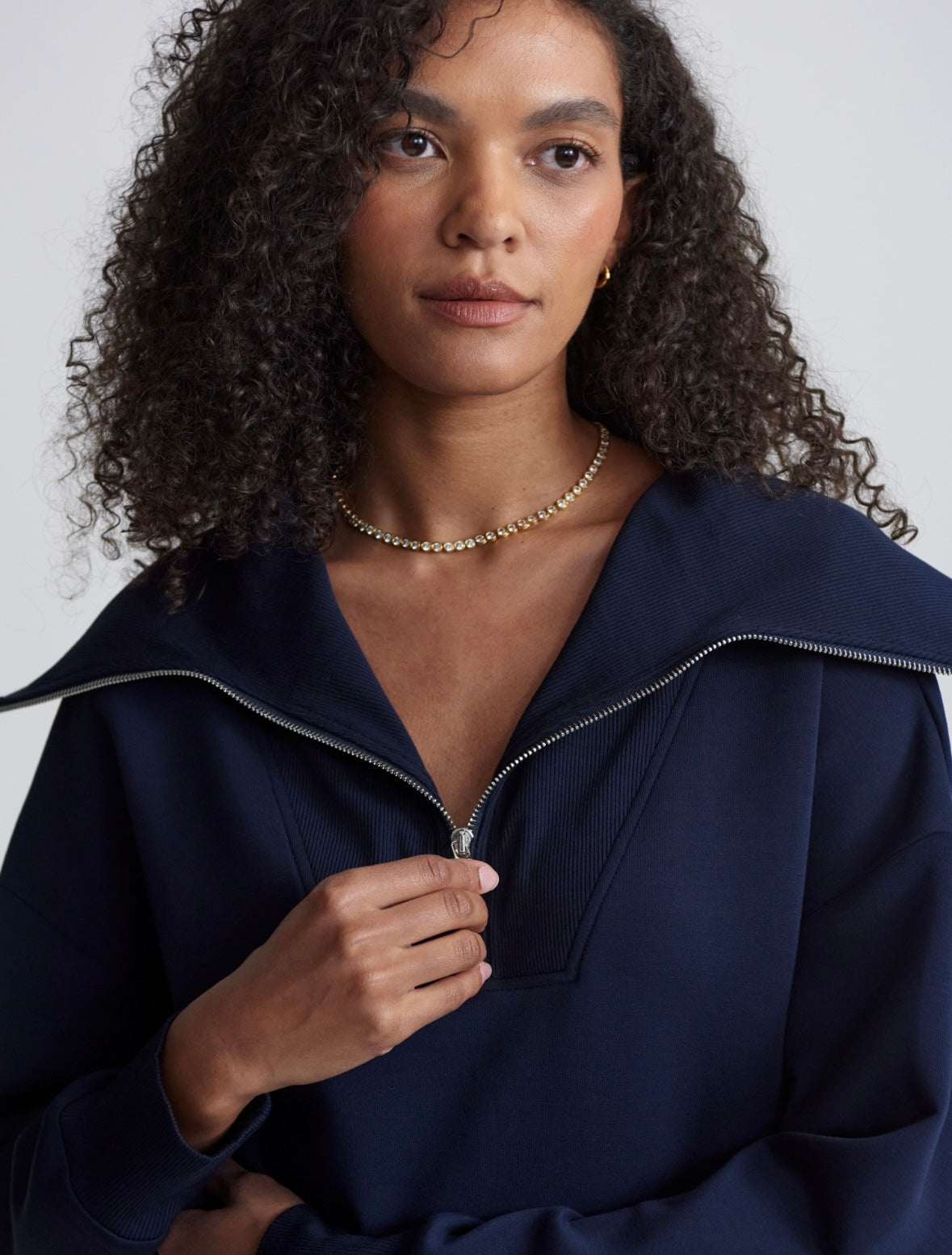 Catherine Half Zip Sweat | Navy