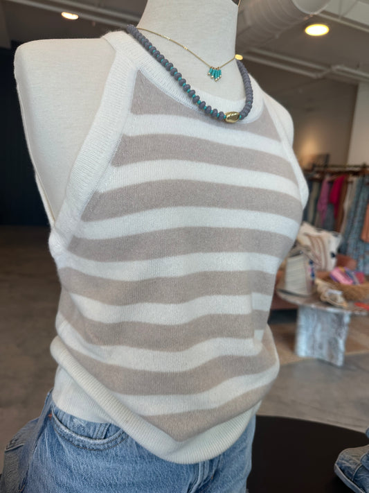 Frankie Cashmere Tank | Cream/ Stone