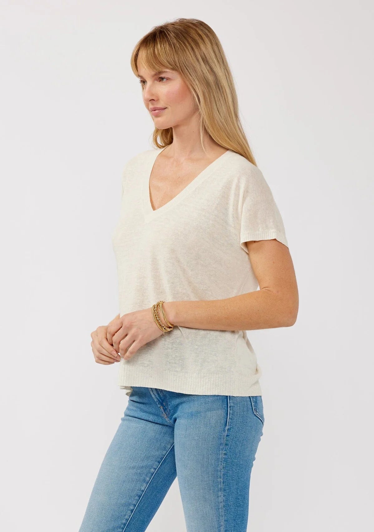 Gabby Linen Tee | Vanilla