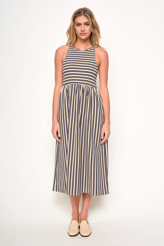 Renzo Dress | Navy + Taupe