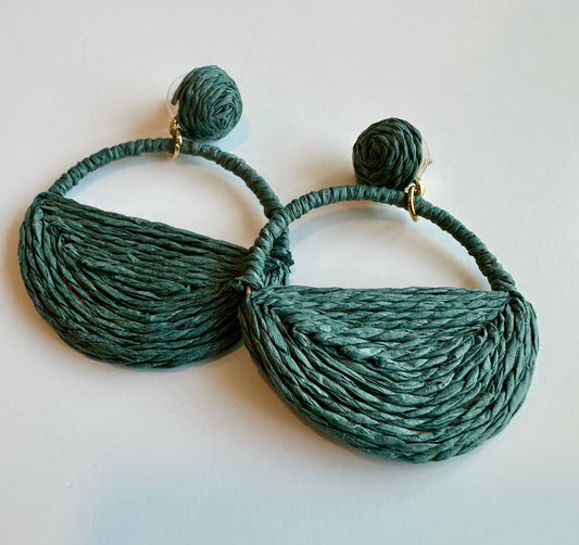 Raffia Half Round Earrings