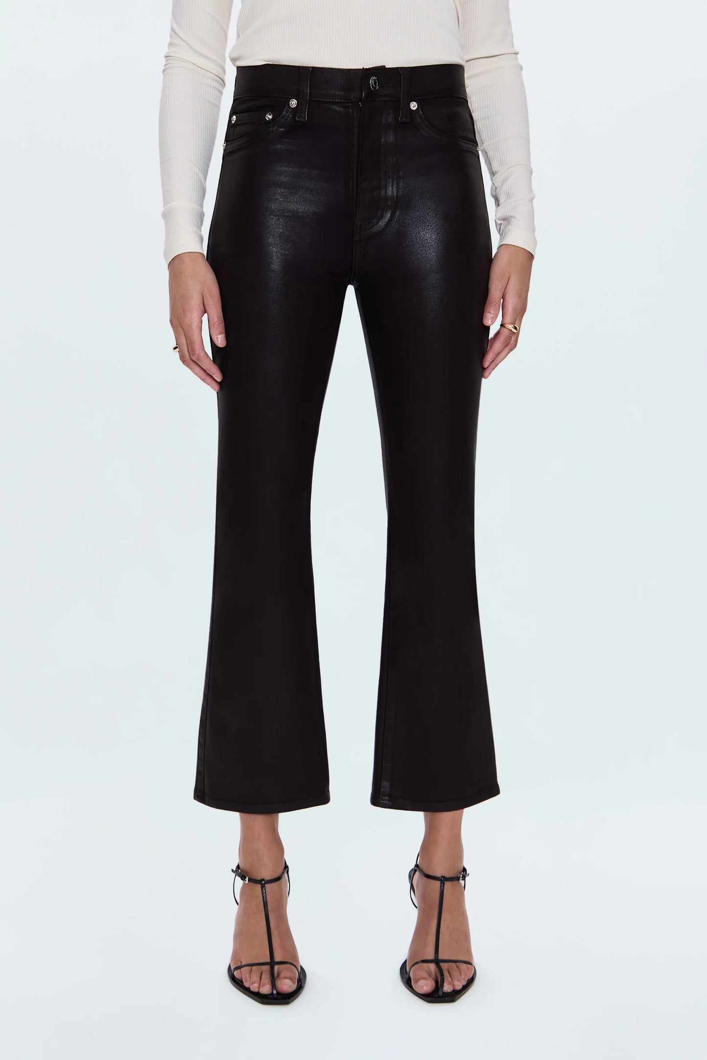Lennon High Rise Crop Boot Jean | Coated Mocha