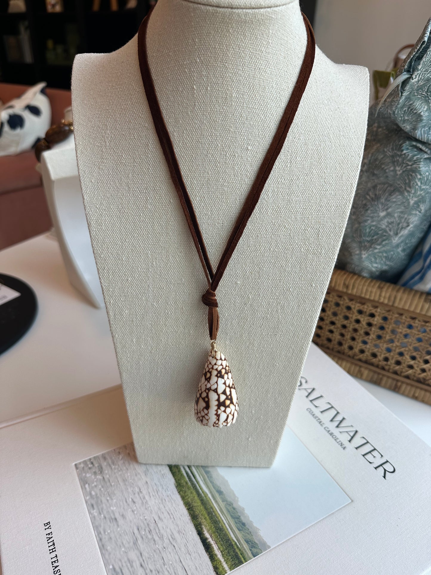 Buffalo Horn Pendant on Leather