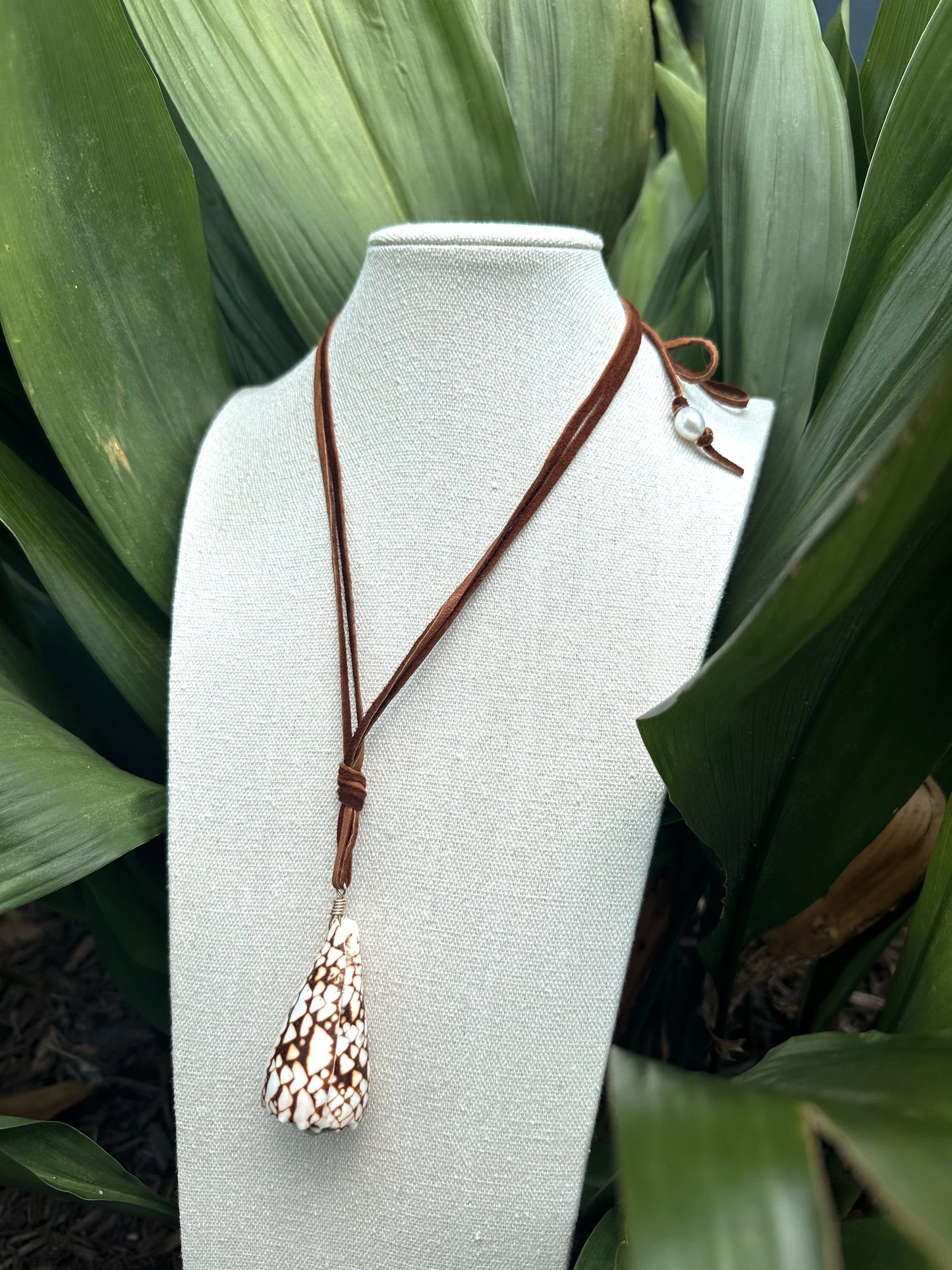 Buffalo Horn Pendant on Leather