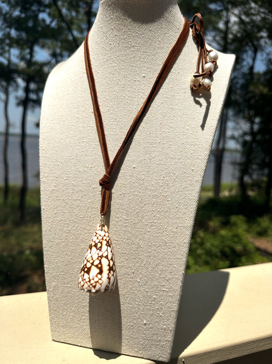 Buffalo Horn Pendant on Leather