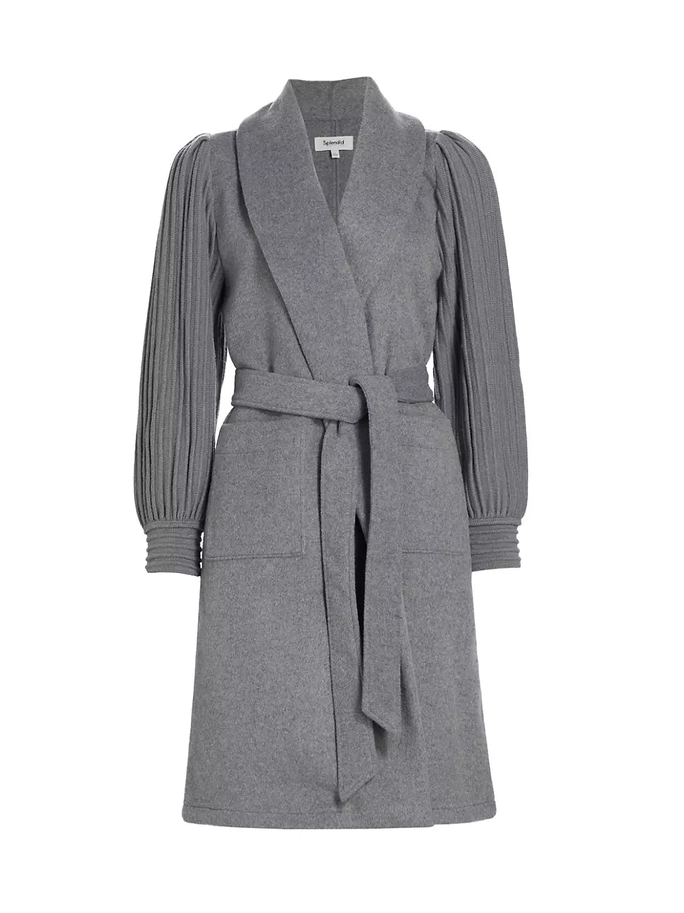 Ivy Sweater Mix Wool Coat | Heather Charcoal