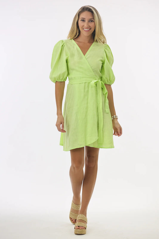 Diana Wrap Dress | Lime Linen