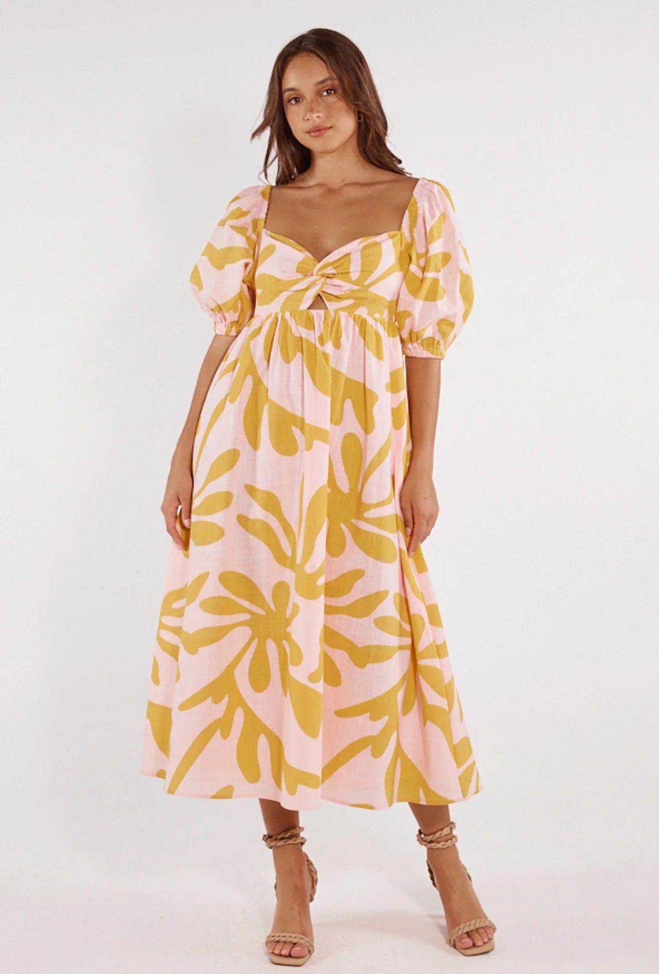Paloma Midi Dress | Palma Amarillo Print – Kasa Mercantile