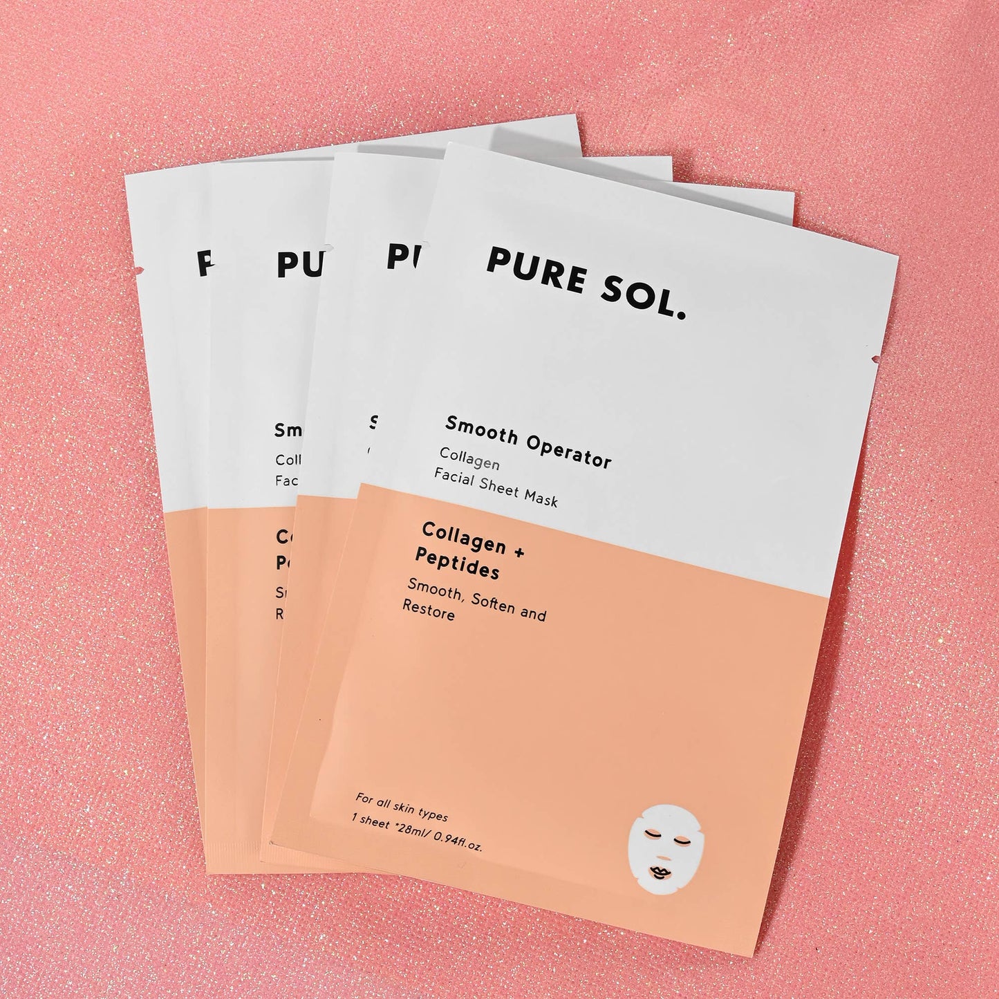 PURE SOL. Smooth Operator Beauty Collagen Sheet Mask
