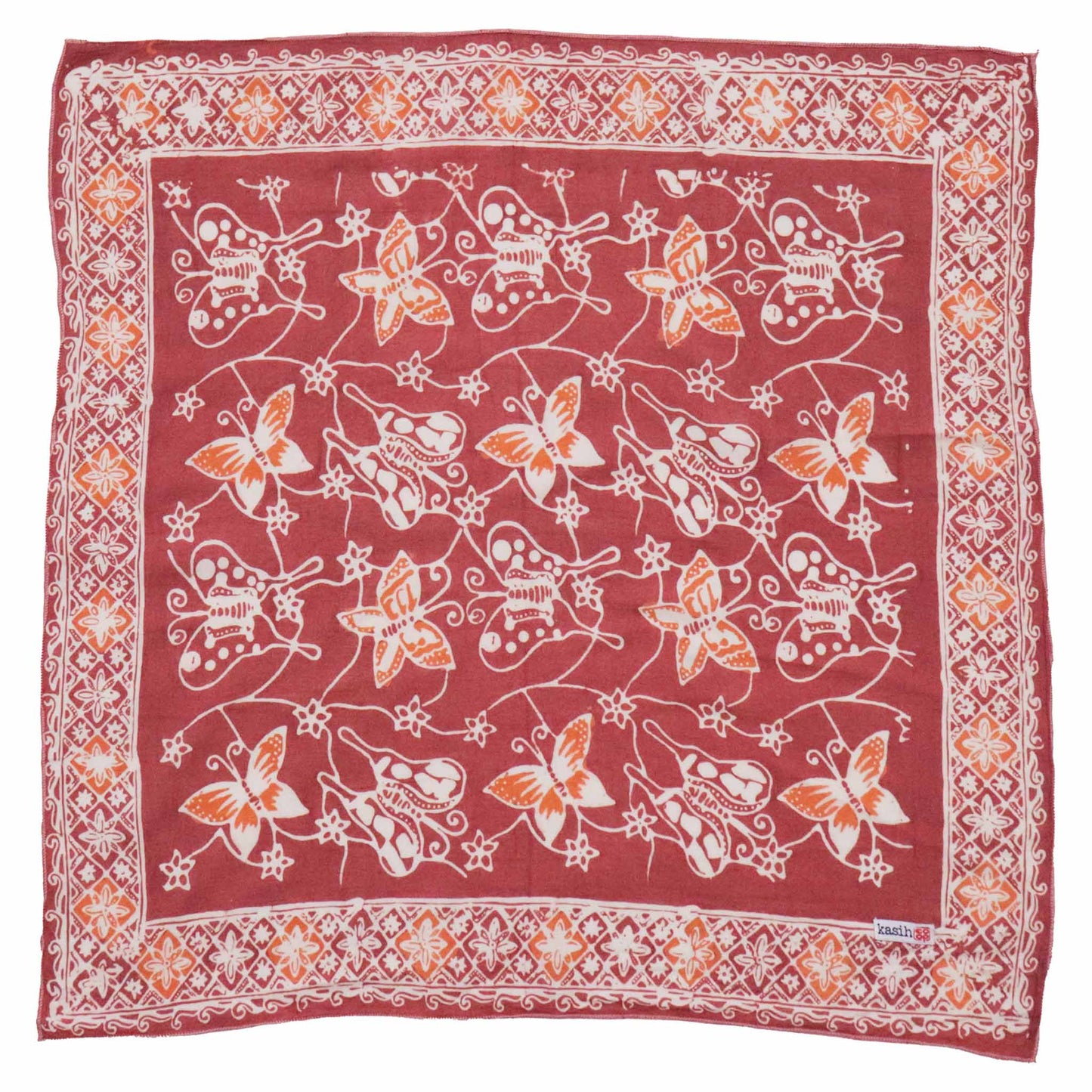 Hand Dyed Batik Bandana Butterfly