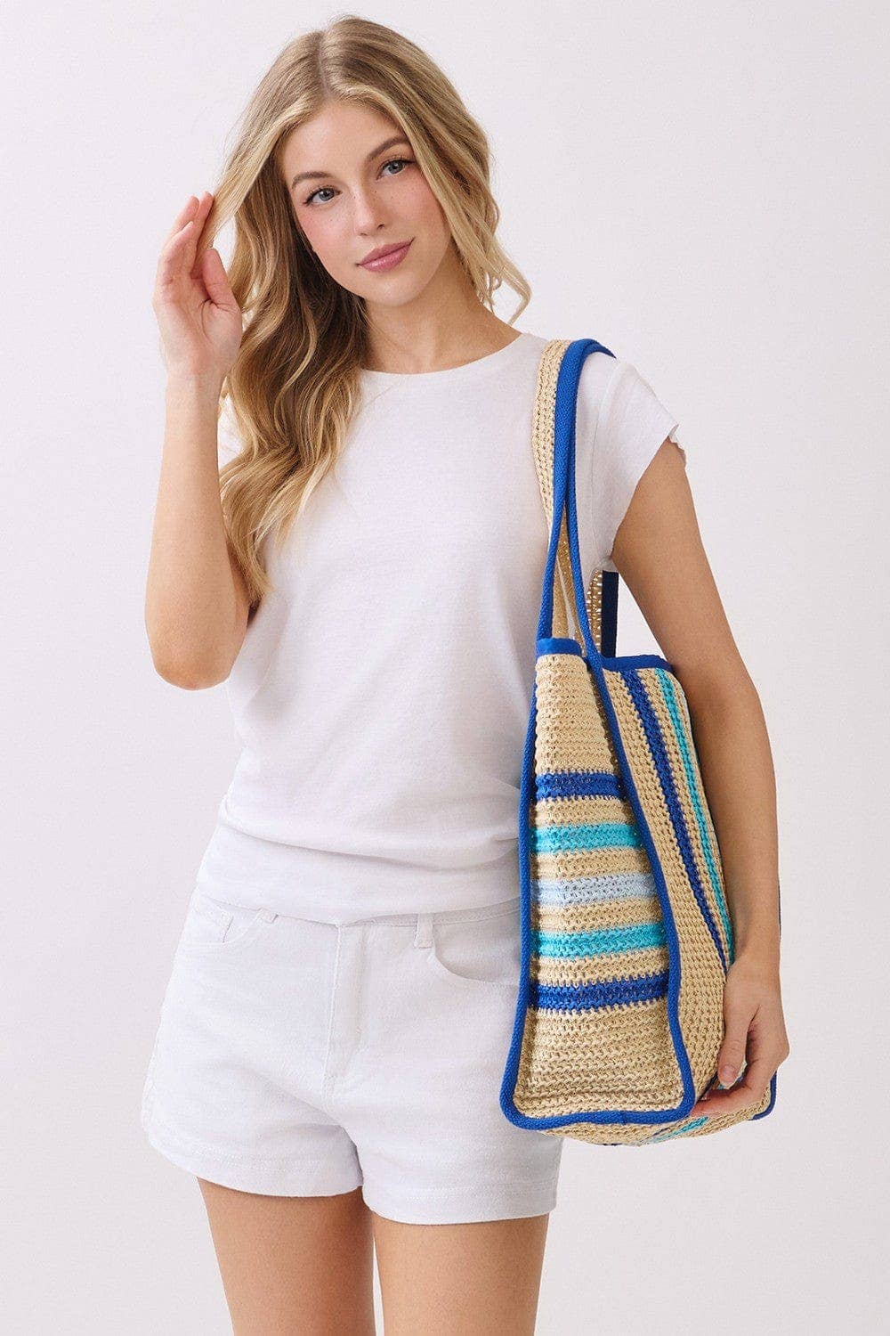 Juliet Multi Color Straw Beach Bag