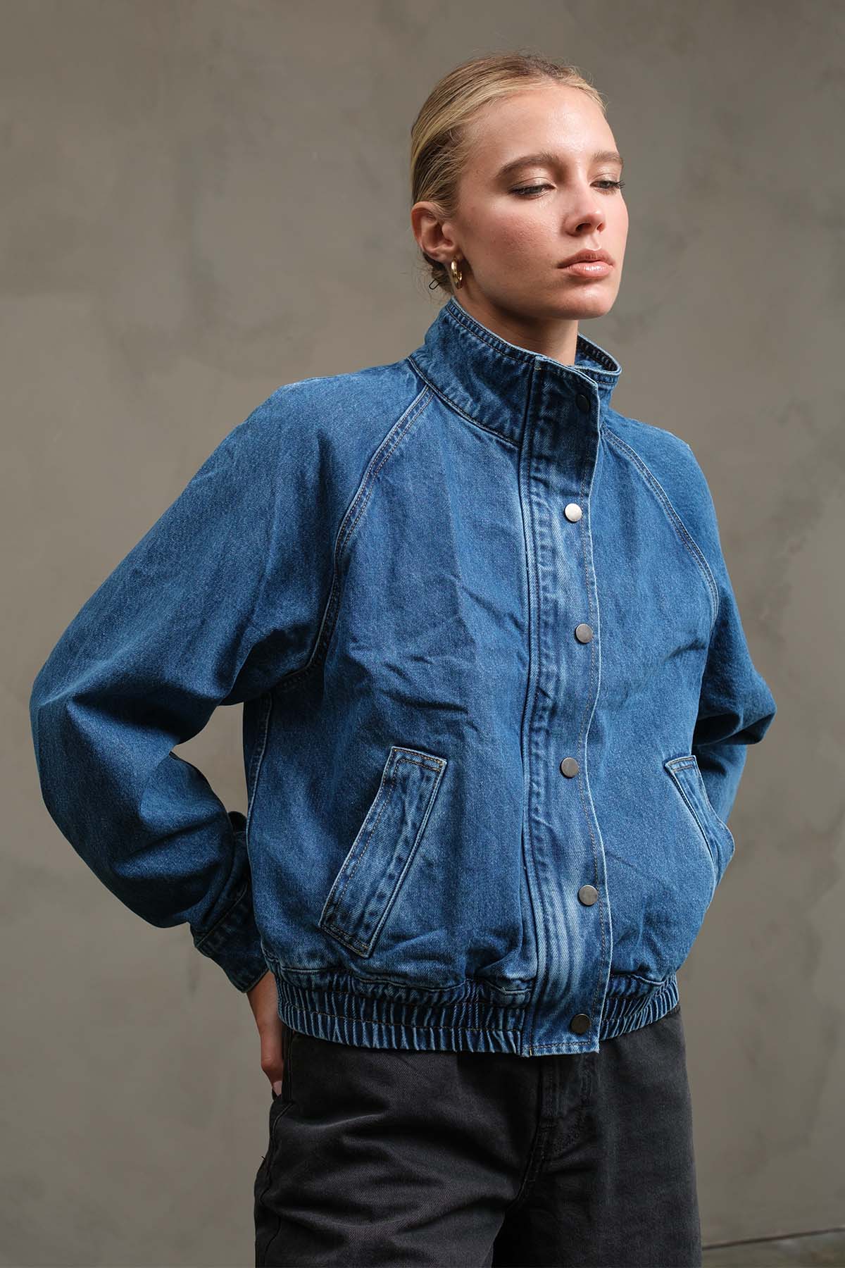 Rayna Denim Bomber Jacket