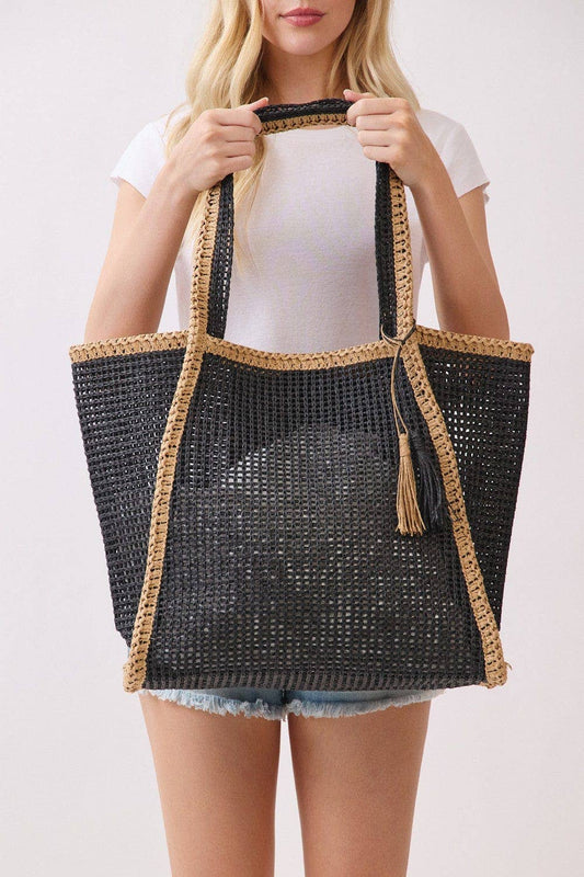 Aloha Woven Straw Beach Bag