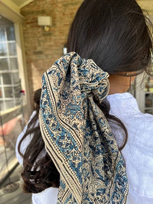 Bandana - Himalayan Poppy Kalamkari Print